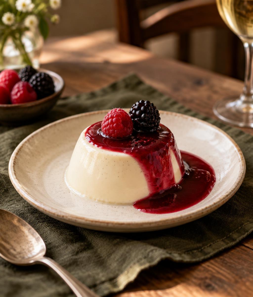 Panna cotta maison aux fruits rouges